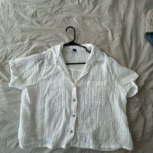 Old Navy White Button-Down Shirt for Women